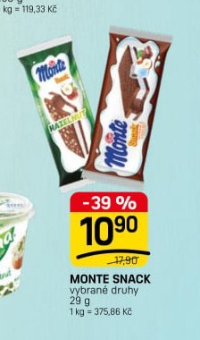 MONTE SNACK vybrané druhy 29 g - FLOP TOP aktualniletaky.eu