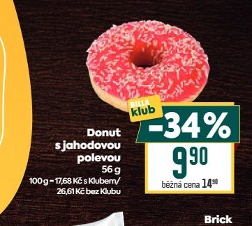 Donut s jahodovou polevou
