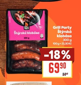 Grill Party Štýrská klobása 300 g - BILLA aktualniletaky.eu