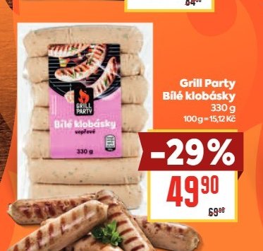 Grill Party Bílé klobásky 330 g - BILLA aktualniletaky.eu