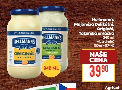 Hellmann's Majonéza Delikátní, Originál, Tatarská omáčka - BILLA aktualniletaky.eu