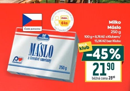 Milko Máslo 250 g - BILLA aktualniletaky.eu