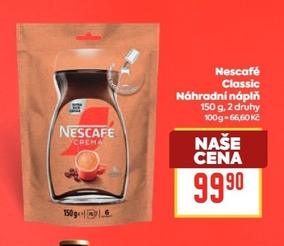 Nescafé Classic Náhradní náplň 150 g - BILLA aktualniletaky.eu