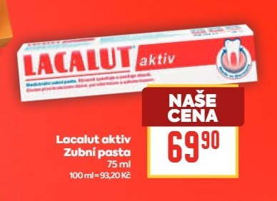 Lacalut aktiv Zubní pasta 75 ml - BILLA aktualniletaky.eu