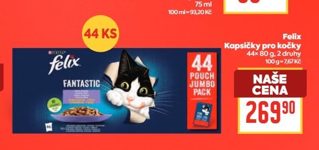 Felix Kapsičky pro kočky 44x80 g - BILLA aktualniletaky.eu