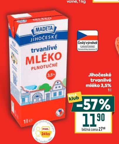Jihočeské trvanlivé mléko 3,5% - BILLA aktualniletaky.eu