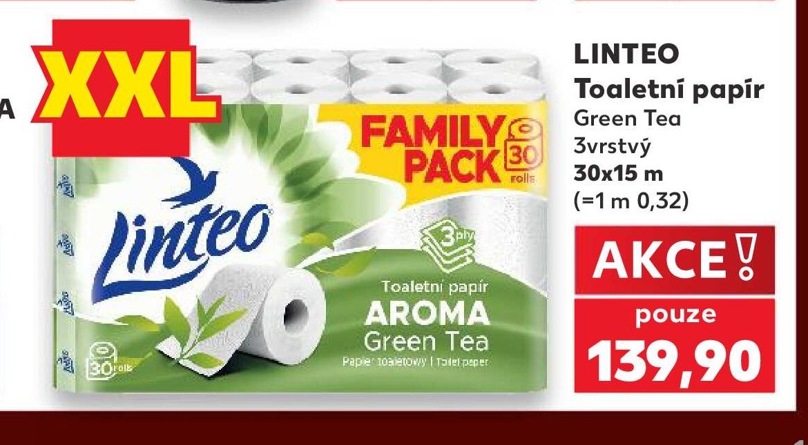 LINTEO Toaletní papír Green Tea - Kaufland aktualniletaky.eu
