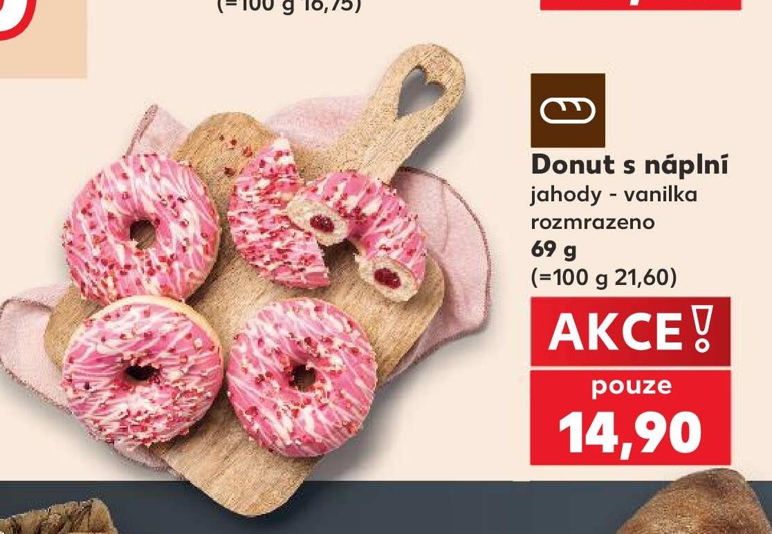 Donut s náplní jahody - vanilka - Kaufland aktualniletaky.eu