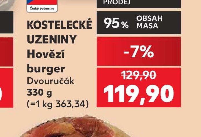 Kostelecké uzeniny hovězí burger - Kaufland aktualniletaky.eu