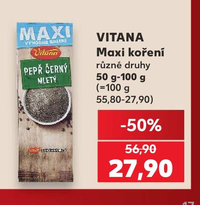 VITANA Maxi koření různé druhy - Kaufland aktualniletaky.eu