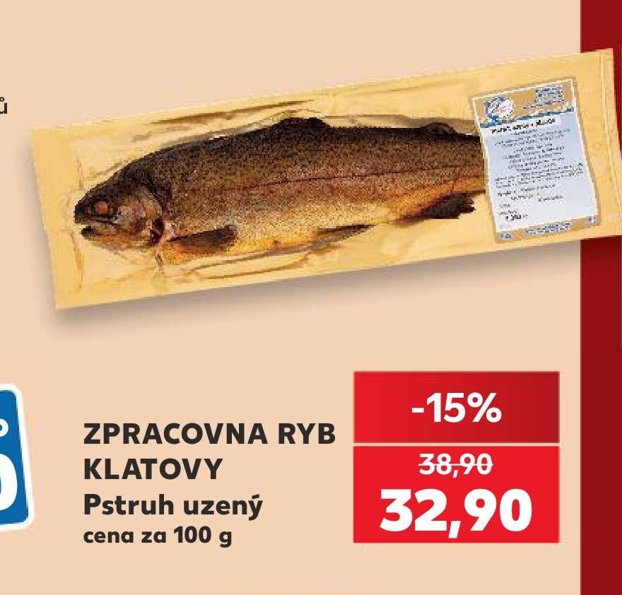 ZPRACOVNA RYB KLATOVY Pstruh uzený 100 g