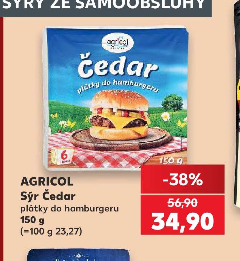 AGRICOL Sýr Čedar plátky do hamburgeru - Kaufland aktualniletaky.eu