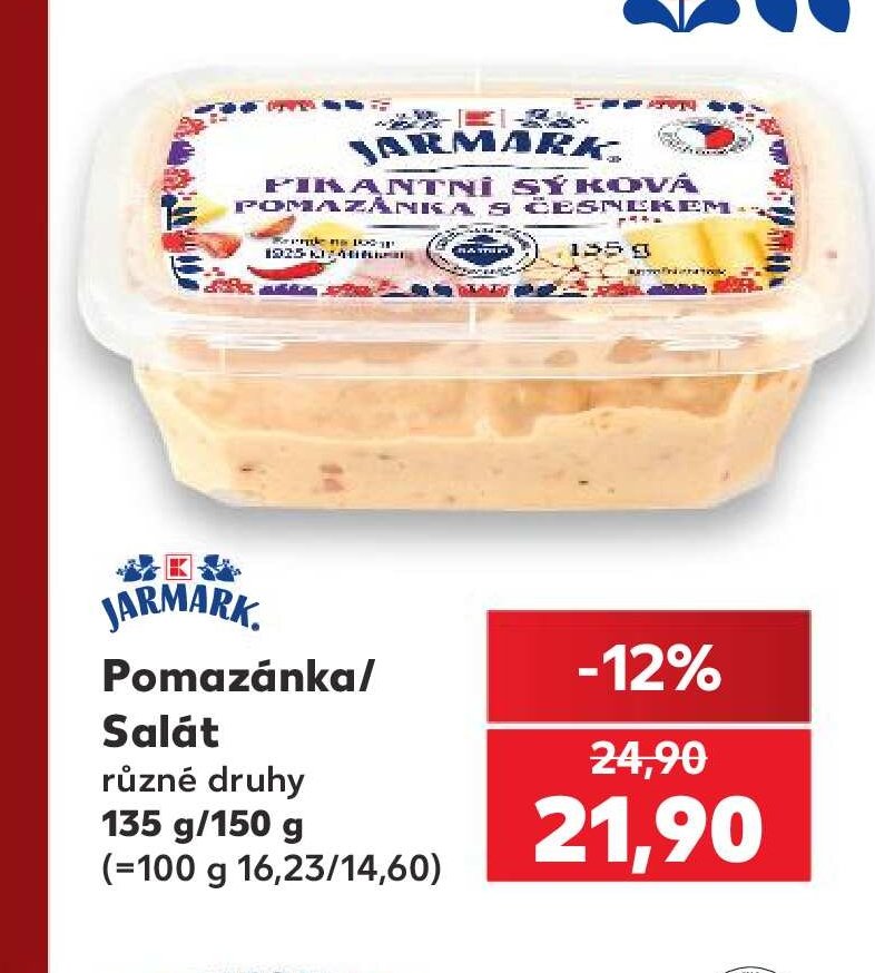 Jarmark Pikantní sýrová pomazánka s česnekem