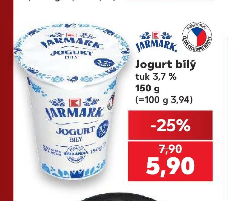 Jarmark Jogurt bílý 3,7% 150 g - Kaufland aktualniletaky.eu