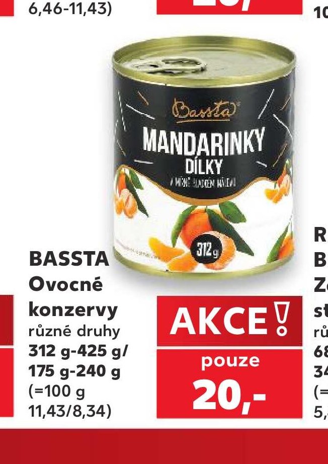 BASSTA Ovocné konzervy různé druhy 312 g-425 g/175 g-240 g - Kaufland aktualniletaky.eu