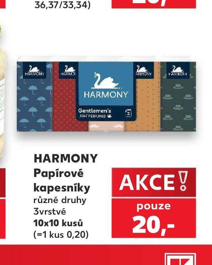 HARMONY Papírové kapesníky různé druhy 3vrstvé 10x10 kusů - Kaufland aktualniletaky.eu