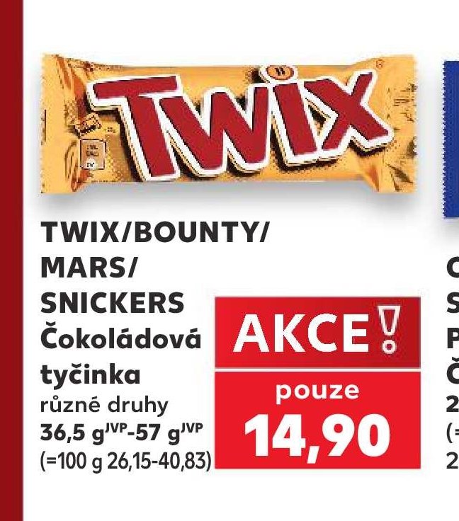 TWIX/BOUNTY/MARS/SNICKERS Čokoládové tyčinky - Kaufland aktualniletaky.eu