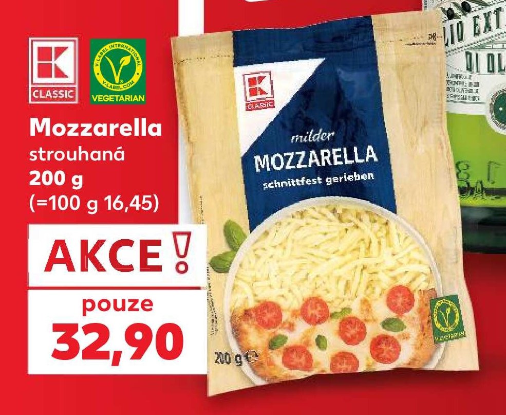 Mozzarella strouhaná