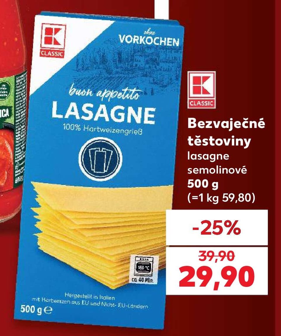 Bezvaječné těstoviny lasagne - Kaufland aktualniletaky.eu