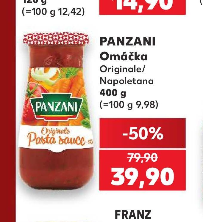 Panzani Omáčka Originále/Napoletana 400 g - Kaufland aktualniletaky.eu