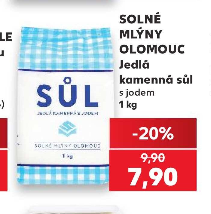 Solné mlýny Olomouc Jedlá kamenná sůl s jodem 1 kg - Kaufland aktualniletaky.eu