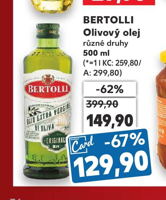 Bertolli olivový olej 500 ml - Kaufland aktualniletaky.eu