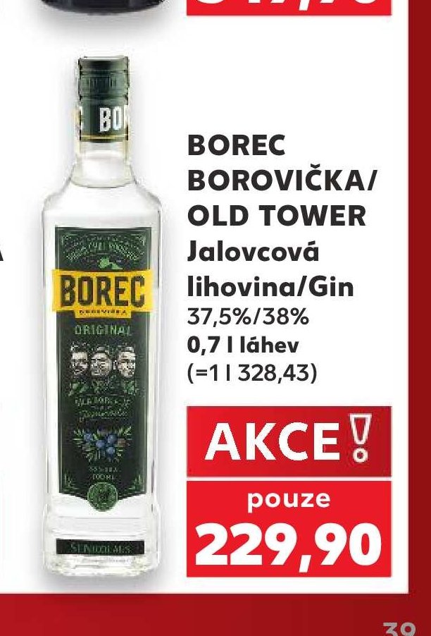 BOREC BOROVIČKA/OLD TOWER Jalovcová lihovina/Gin - Kaufland aktualniletaky.eu