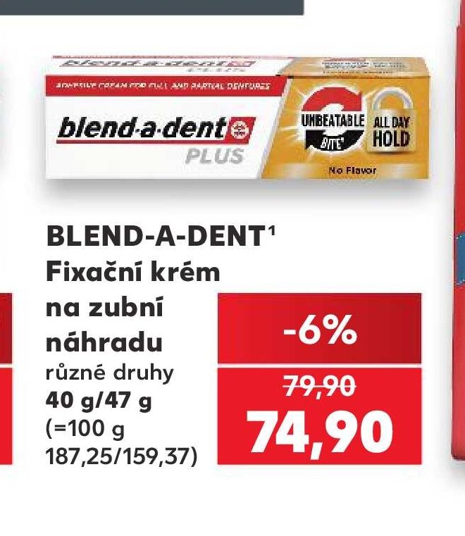 Blend-a-dent Fixační krém na zubní náhradu - Kaufland aktualniletaky.eu