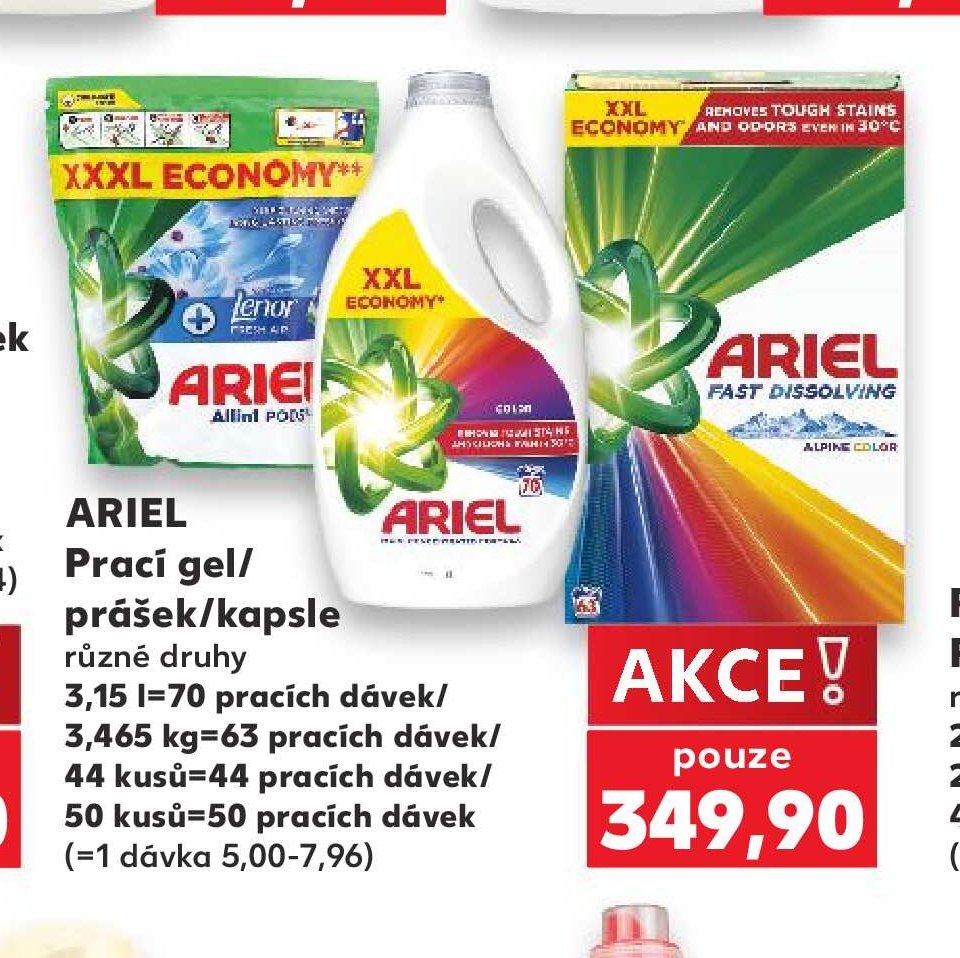 Ariel prací gel/prášek/kapsle 3,15 l/44-50 kusů - Kaufland aktualniletaky.eu