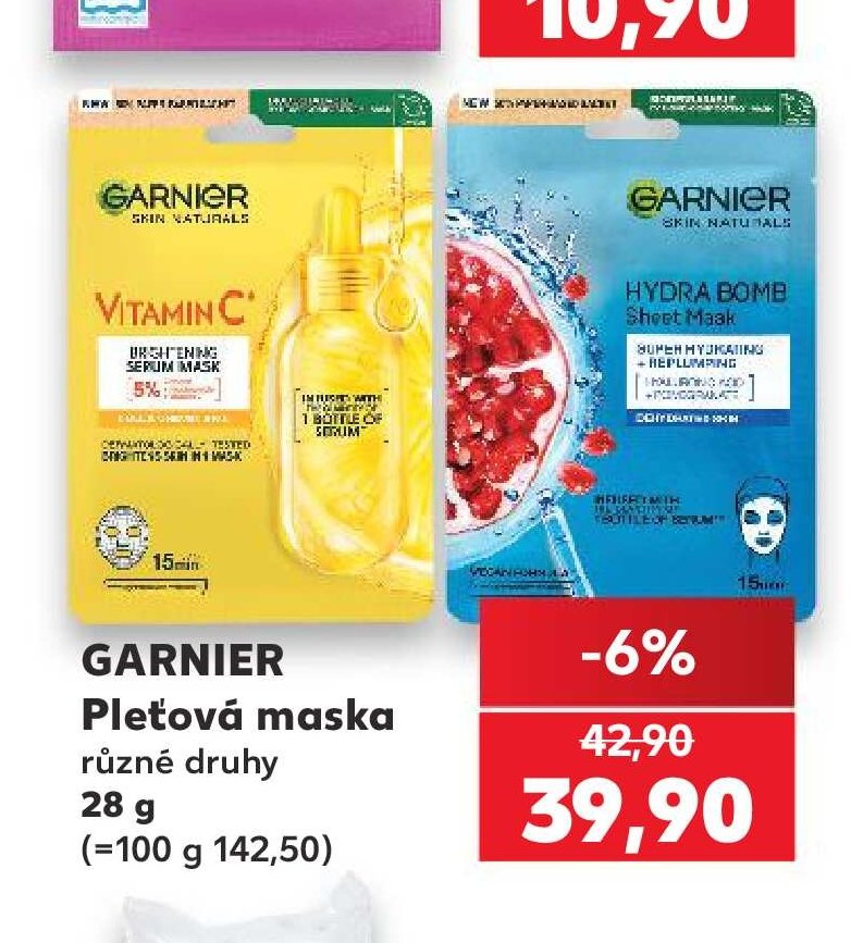 GARNIER Pleťová maska různé druhy 28 g - Kaufland aktualniletaky.eu