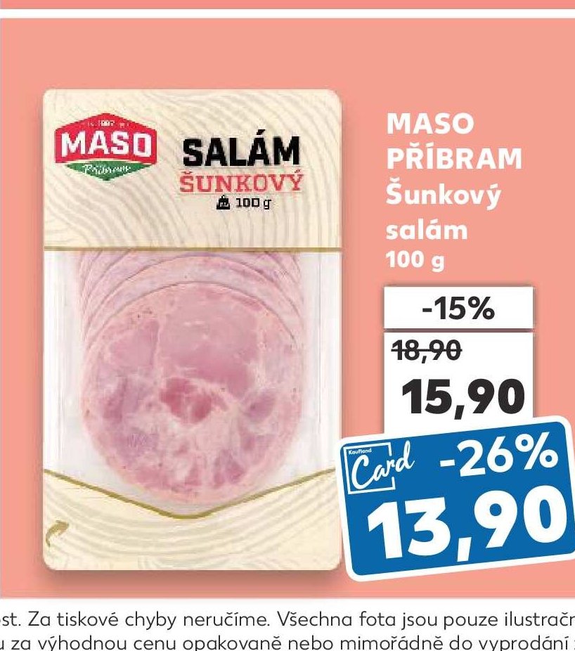 Maso Příbram Šunkový salám - Kaufland aktualniletaky.eu