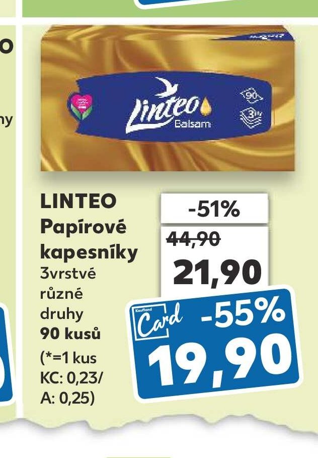 LINTEO Papírové kapesníky - Kaufland aktualniletaky.eu