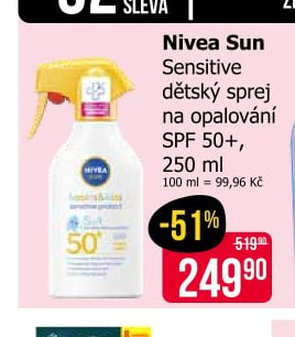 Nivea Sun Sensitive dětský sprej na opalování SPF 50+
