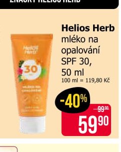 Helios Herb mléko na opalování SPF 30