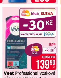 Veet Professional voskové pásky na obličej 20 ks