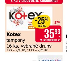 Kotex tampony 16 ks