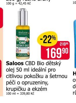 Saloos CBD Bio dětský olej