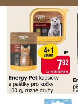 Energy Pet kapsičky a paštiky pro kočky 100 g, různé druhy