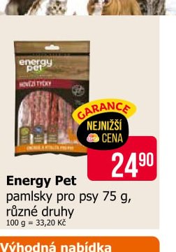 Energy Pet pamlsky pro psy 75 g, různé druhy