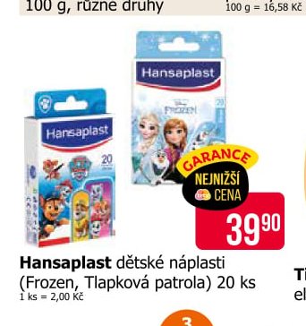 Hansaplast dětské náplasti (Frozen, Tlapková patrola) 20 ks