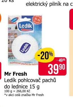 Mr Fresh Ledík pohlcovač pachů do lednice 15 g