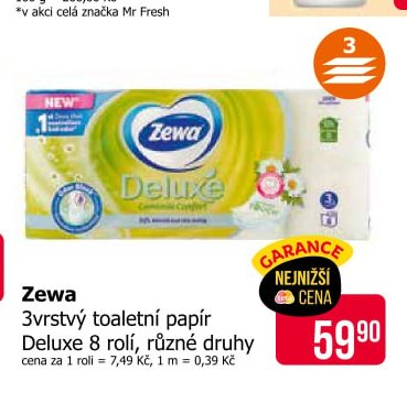 Zewa 3vrstvý toaletní papír Deluxe 8 rolí, různé druhy