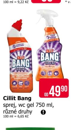 Cillit Bang sprej, wc gel 750 ml