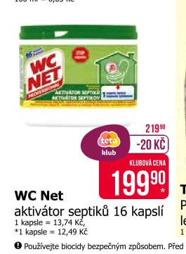WC Net aktivátor septiků 16 kapslí