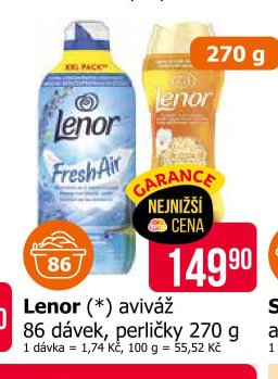 Lenor (*) aviváž 86 dávek, perličky 270 g