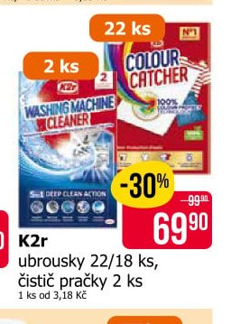 K2r ubrousky 22/18 ks, čistič pračky 2 ks