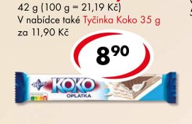 Oplatka Koko, Kofila, Banány