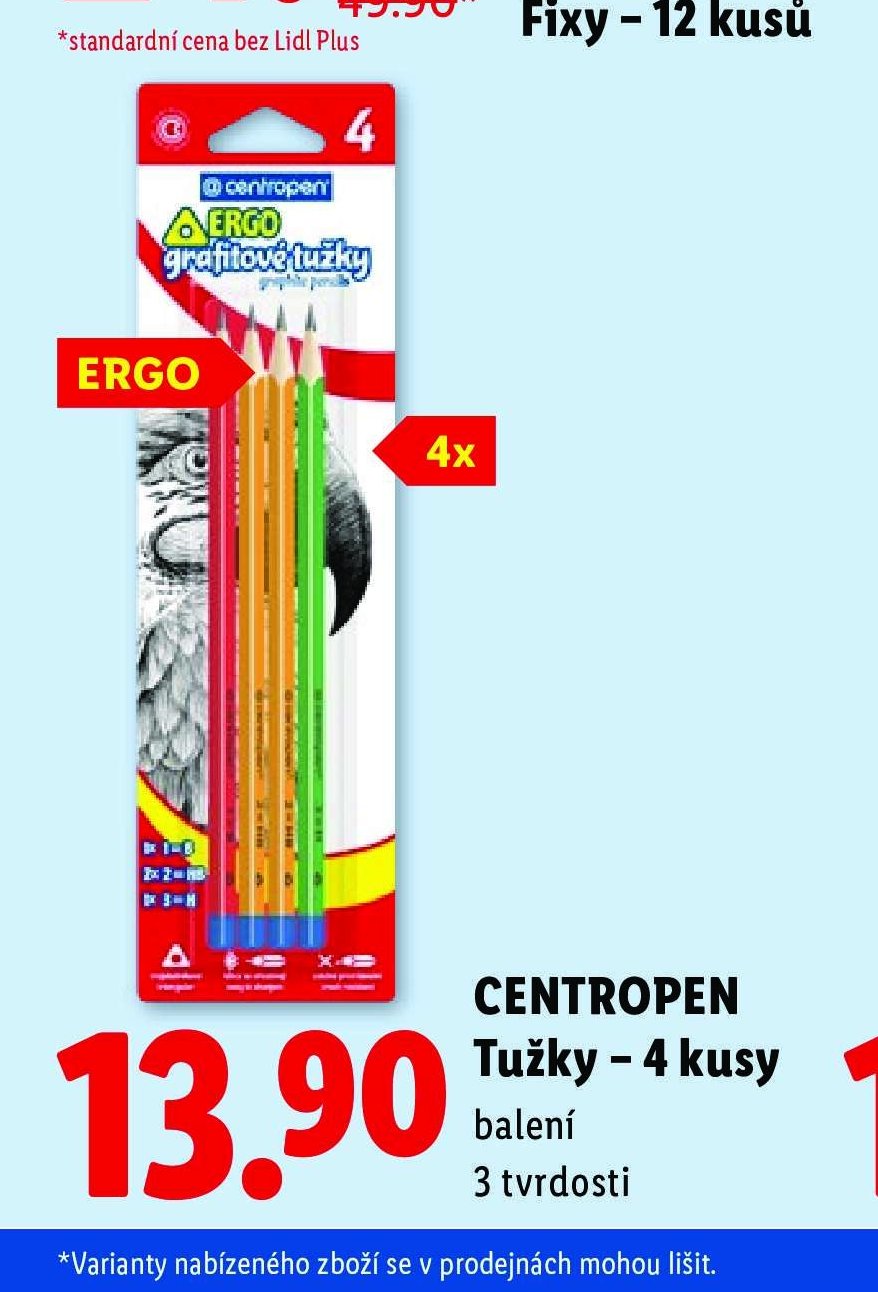 CENTROPEN Tužky - 4 kusy