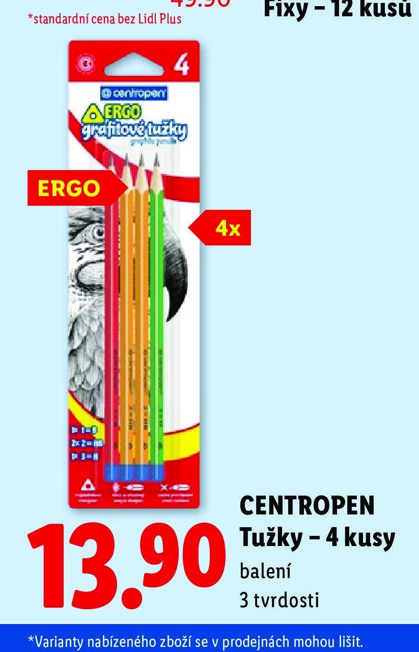 CENTROPEN Tužky – 4 kusy