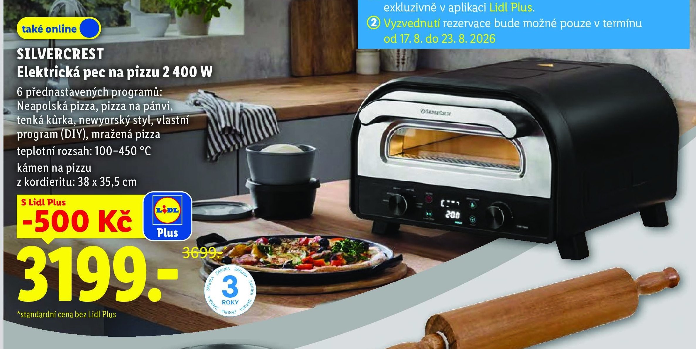 SILVERCREST Elektrická pec na pizzu 2 400 W